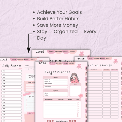 2026 Life Planner | PDF Budget Tracker | Goodnotes iPad | 23+ Pages