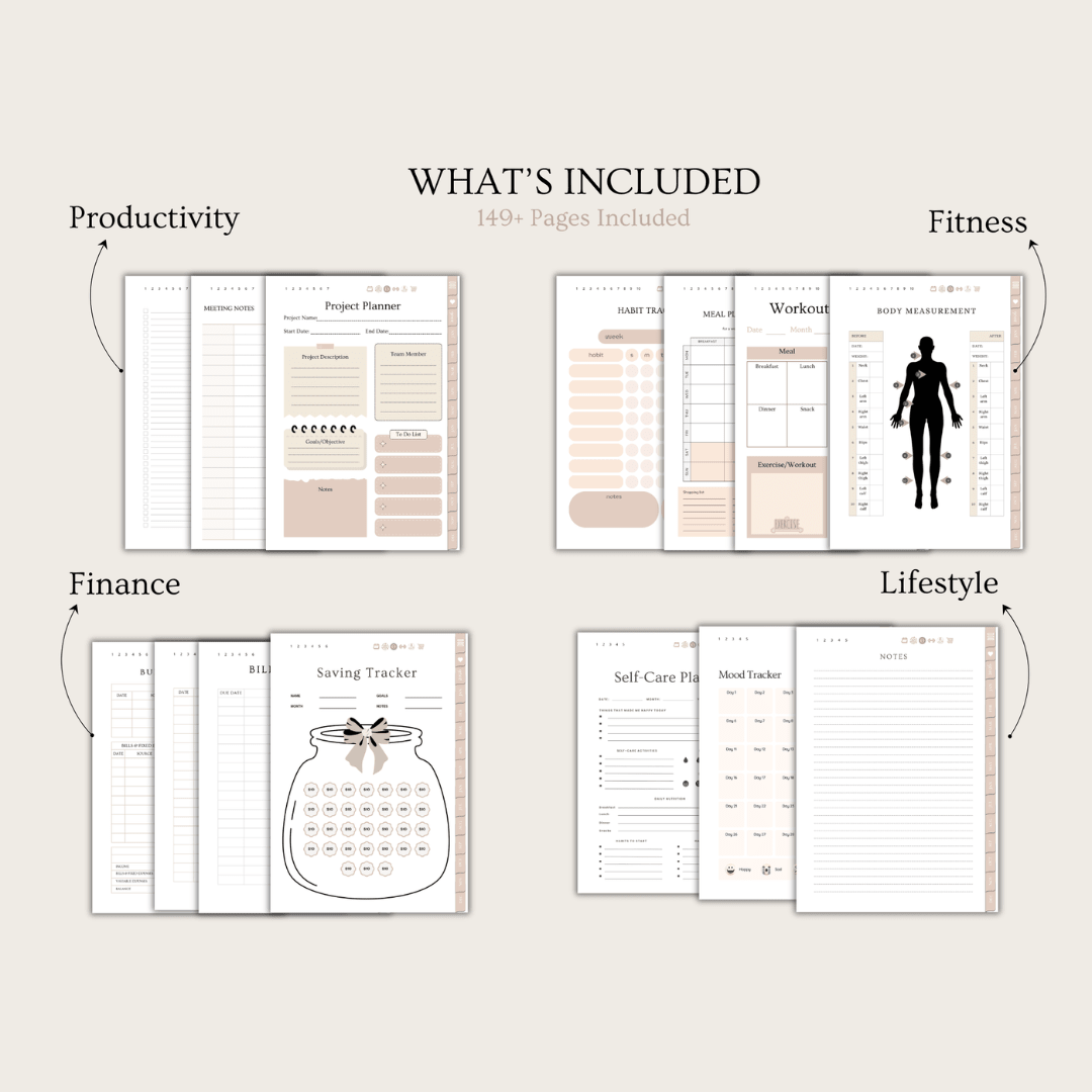 Life Planner 2026 | Digital Planner PDF | Goodnotes iPad Planner | 149+ Pages