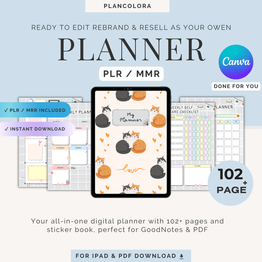 My Planner | 102+ Pages | PLR & MRR | GoodNotes & PDF